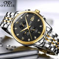 Montre homme marque de luxe OYALIE automatique montre-bracelet mécanique bande en acier inoxydable Date multi fuseau horaire hommes horloge